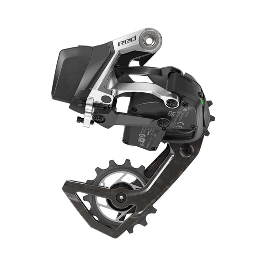 Desviador traseiro SRAM RED AXS E1 12V – vista do produto sobre fundo branco