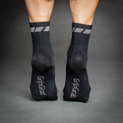 Meias GRIPGRAB de merino de corte regular pretas
