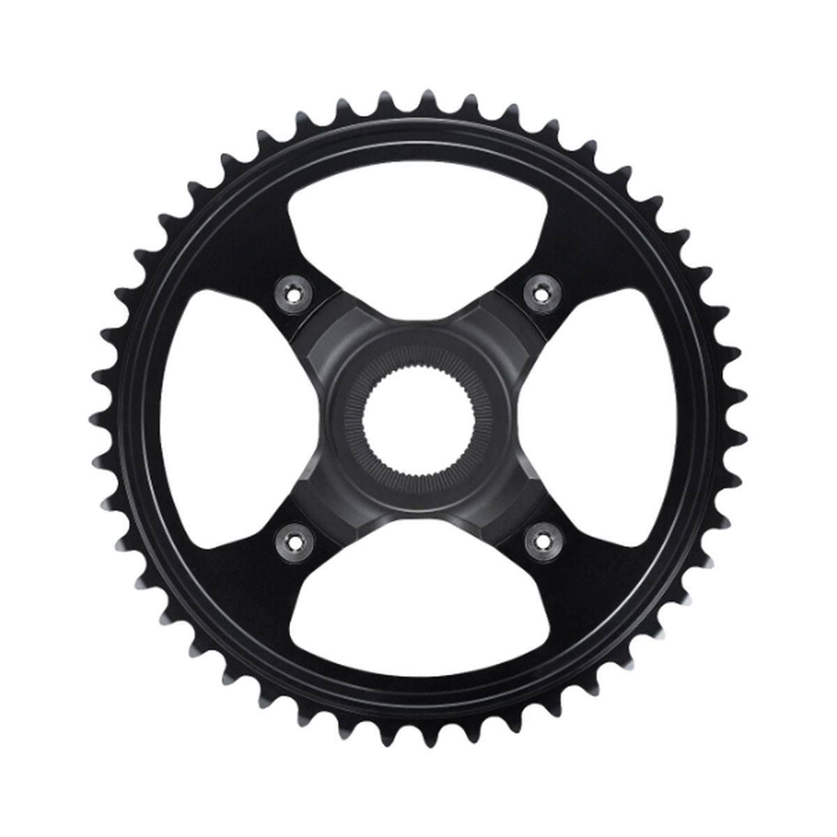 Prato único para bicicleta elétrica SHIMANO SM-CRE80-R 10/11V, linha de corrente de 50 mm — vista do prato sobre fundo branco