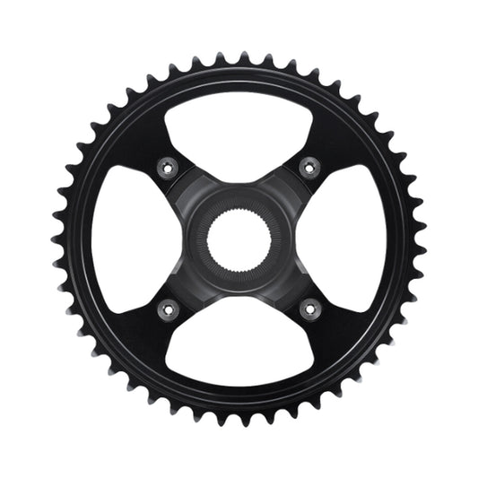 Prato único para bicicleta elétrica SHIMANO SM-CRE80-R 10/11V, linha de corrente de 50 mm — vista do prato sobre fundo branco