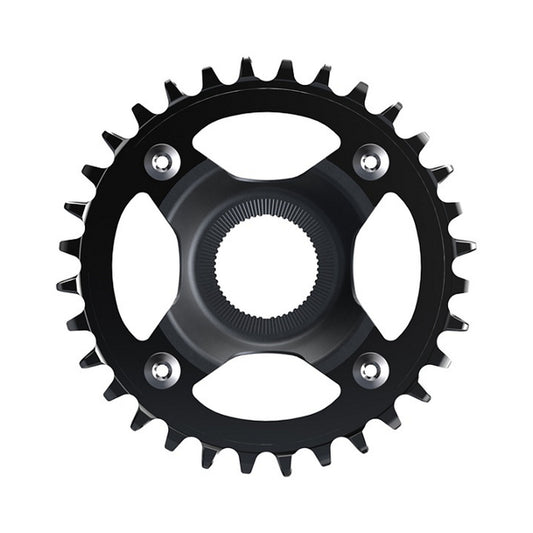 Prato único para bicicleta elétrica SHIMANO CR-EM800 12V — vista do prato sobre fundo branco