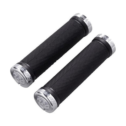 Grips REVERSE COMPONENTS R-SHOCK Lock-On Preto/Prata