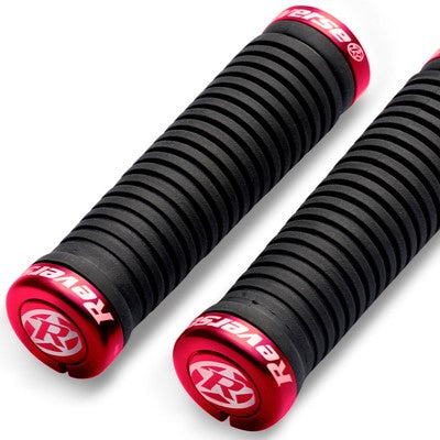 Grips REVERSE COMPONENTS TAPER Lock-On Ø 34-30mm Preto/Vermelho