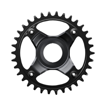 Prato único para bicicleta elétrica SHIMANO SM-CRE80-12-SB 12V, linha de corrente de 56,5 mm — vista do prato sobre fundo branco