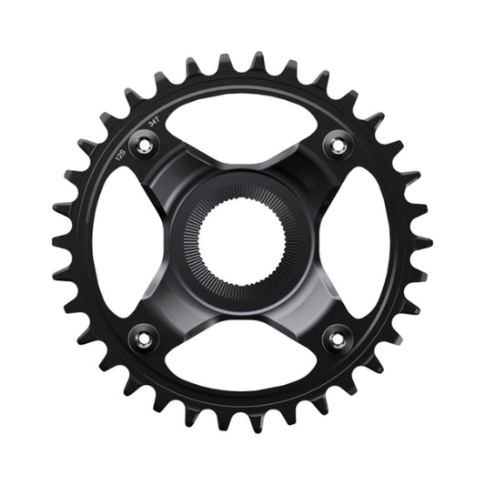 Prato único para bicicleta elétrica SHIMANO SM-CRE80-12-SB 12V, linha de corrente de 56,5 mm — vista do prato sobre fundo branco