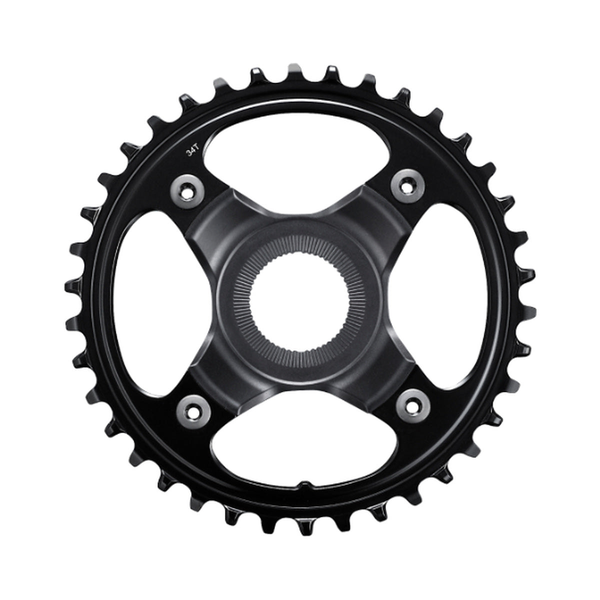 Prato único para bicicleta elétrica SHIMANO SM-CRE80-B 10/11V, linha de corrente de 55 mm — vista do prato sobre fundo branco