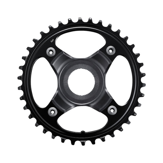 Prato único para bicicleta elétrica SHIMANO SM-CRE80-B 10/11V, linha de corrente de 55 mm — vista do prato sobre fundo branco