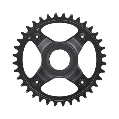 Prato único para bicicleta elétrica SHIMANO SM-CRE70-12-B 12V, linha de corrente de 53 mm — vista do prato sobre fundo branco