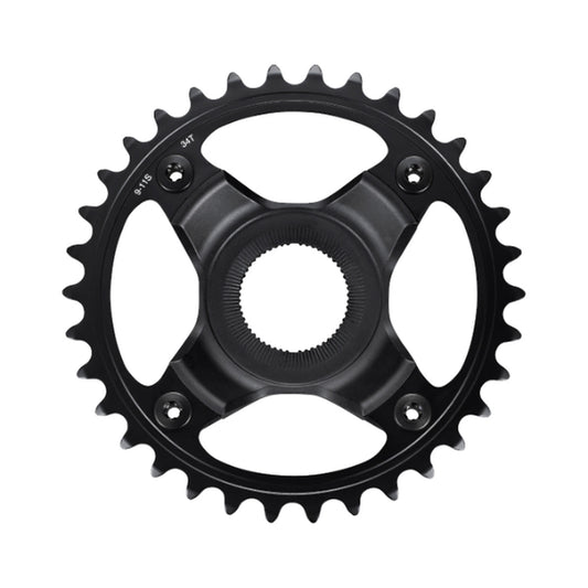 Prato único para bicicleta elétrica SHIMANO SM-CRE70-B 9/10/11V, linha de corrente de 55 mm — vista do prato sobre fundo branco