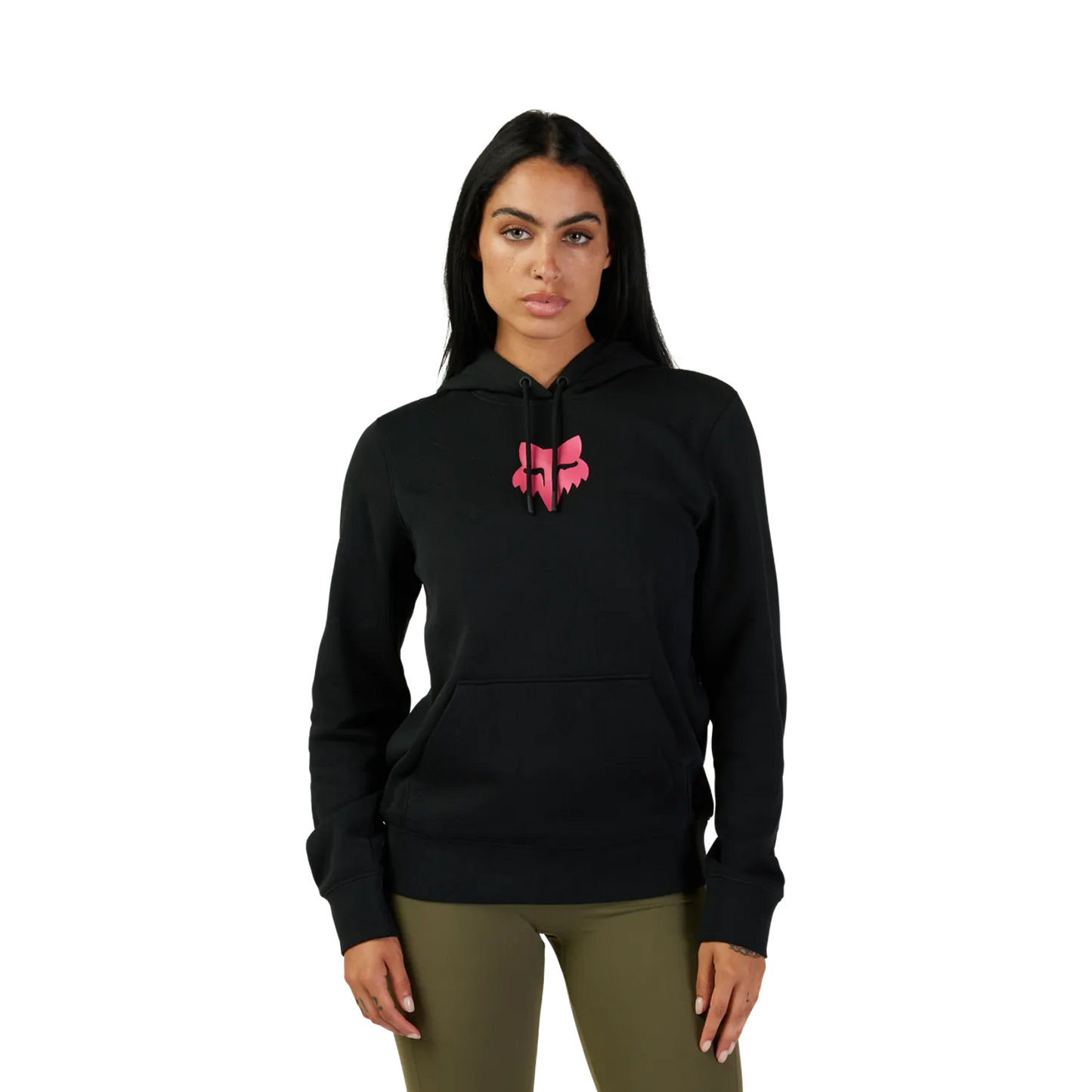 Casaco com capuz FOX HEAD preto/rosa para mulher