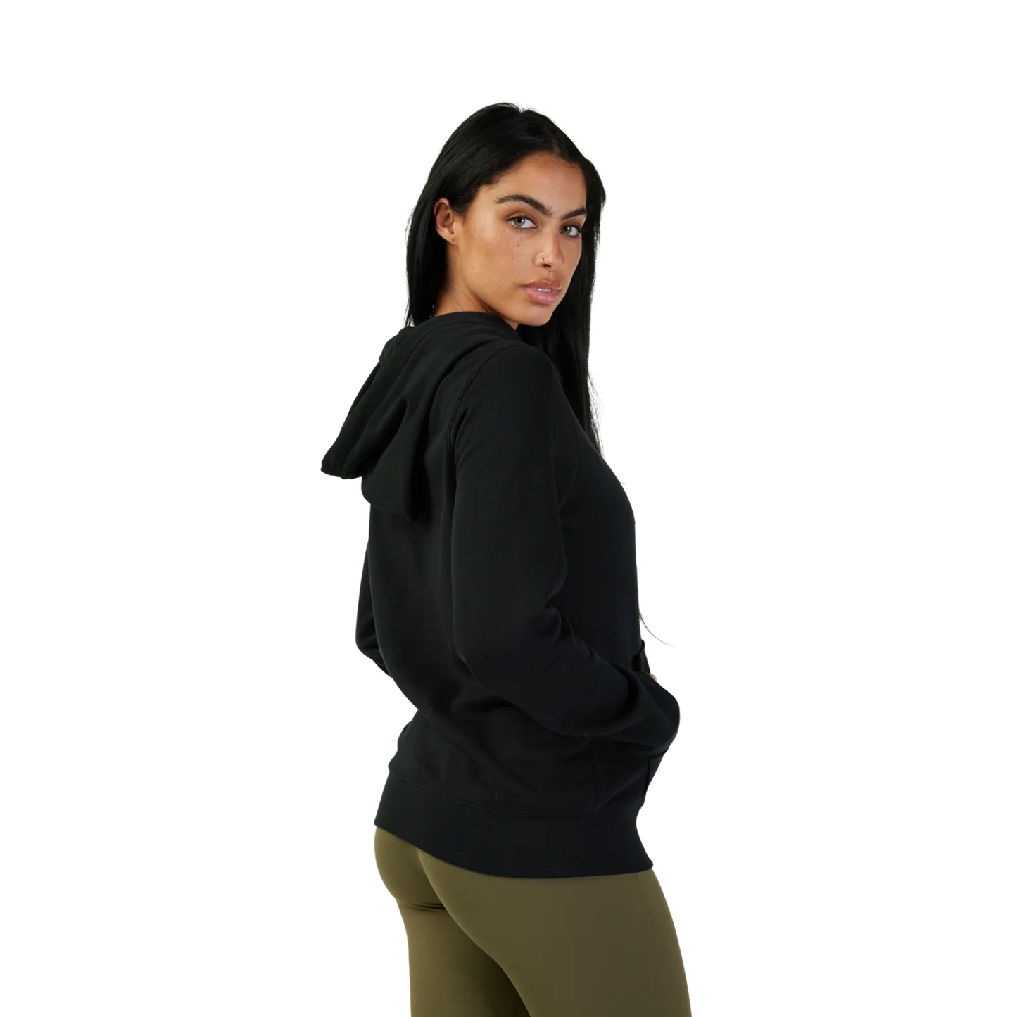 Casaco com capuz FOX HEAD preto/rosa para mulher