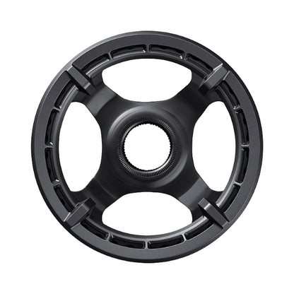 Prato único para bicicleta elétrica SHIMANO SM-CRE61 9/10/11V com guia de corrente simples — vista do prato sobre fundo branco