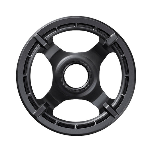 Prato único para bicicleta elétrica SHIMANO SM-CRE61 9/10/11V com guia de corrente simples — vista do prato sobre fundo branco