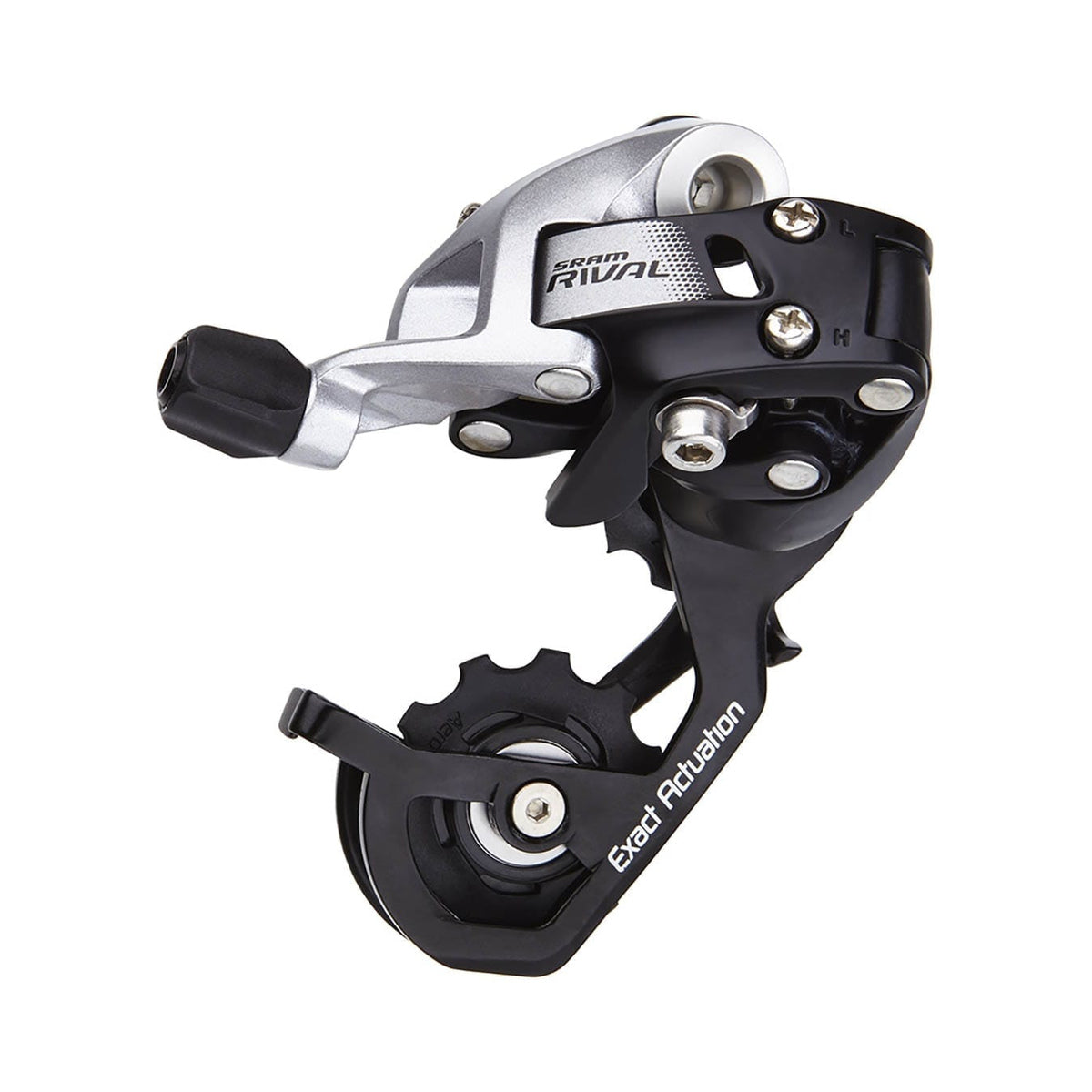 Desviador traseiro SRAM RIVAL 22 11V de caixa curta – vista do produto sobre fundo branco