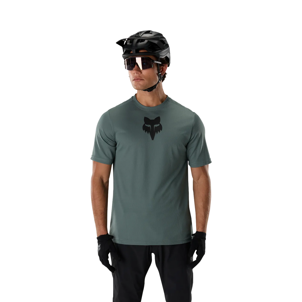Camisola FOX RANGER FOX HEAD de Manga Curta Verde Sálvia