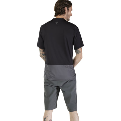 Maillot FOX RANGER WORDMARK Mangas Curtas Preto