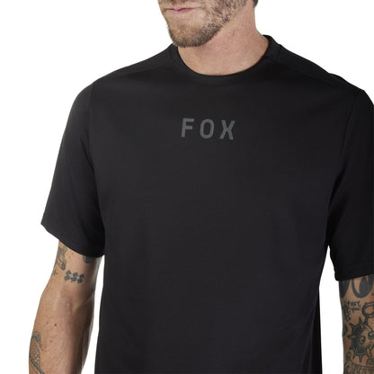 Maillot FOX RANGER WORDMARK Mangas Curtas Preto