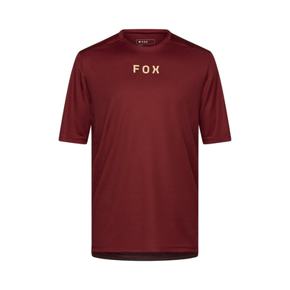 Maillot FOX RANGER WORDMARK Mangas Curtas Bordô