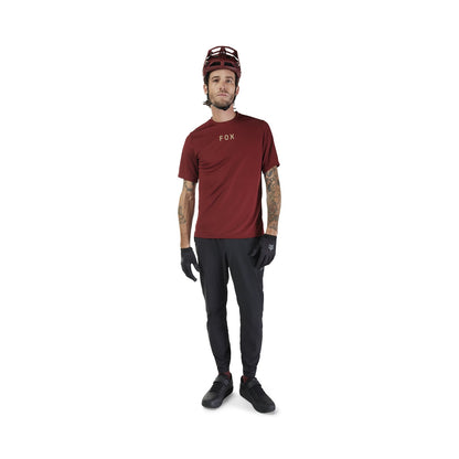Maillot FOX RANGER WORDMARK Mangas Curtas Bordô