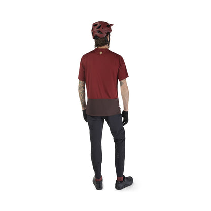 Maillot FOX RANGER WORDMARK Mangas Curtas Bordô