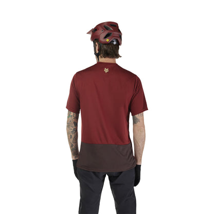 Maillot FOX RANGER WORDMARK Mangas Curtas Bordô