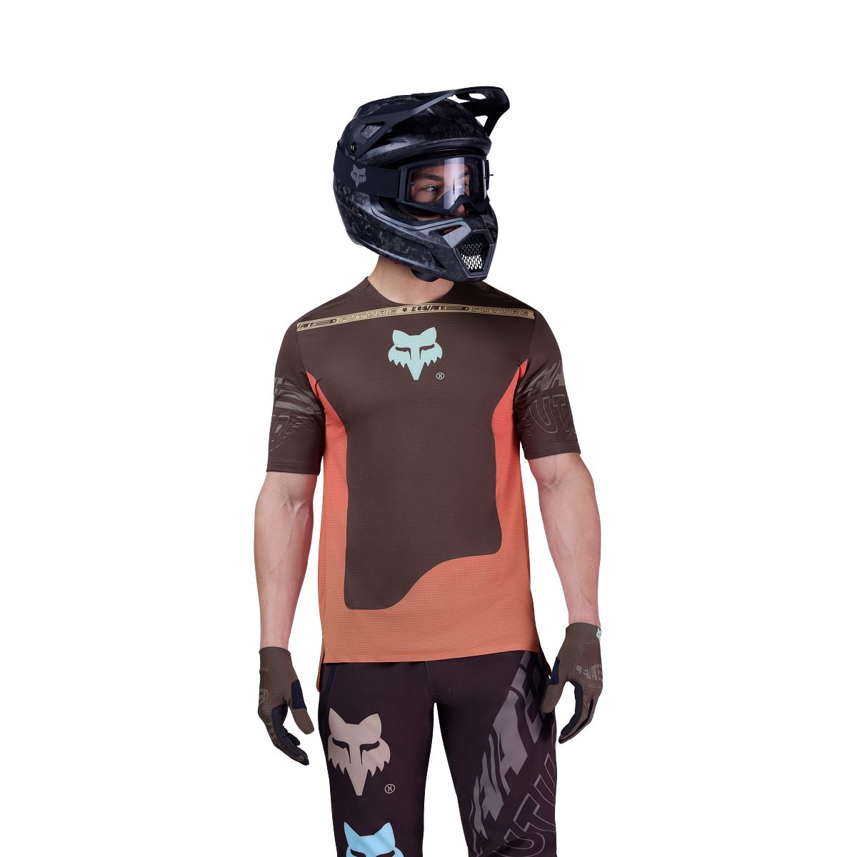 Camisola de manga curta FOX FLEXAIR ELEVATED Castanho/Laranja