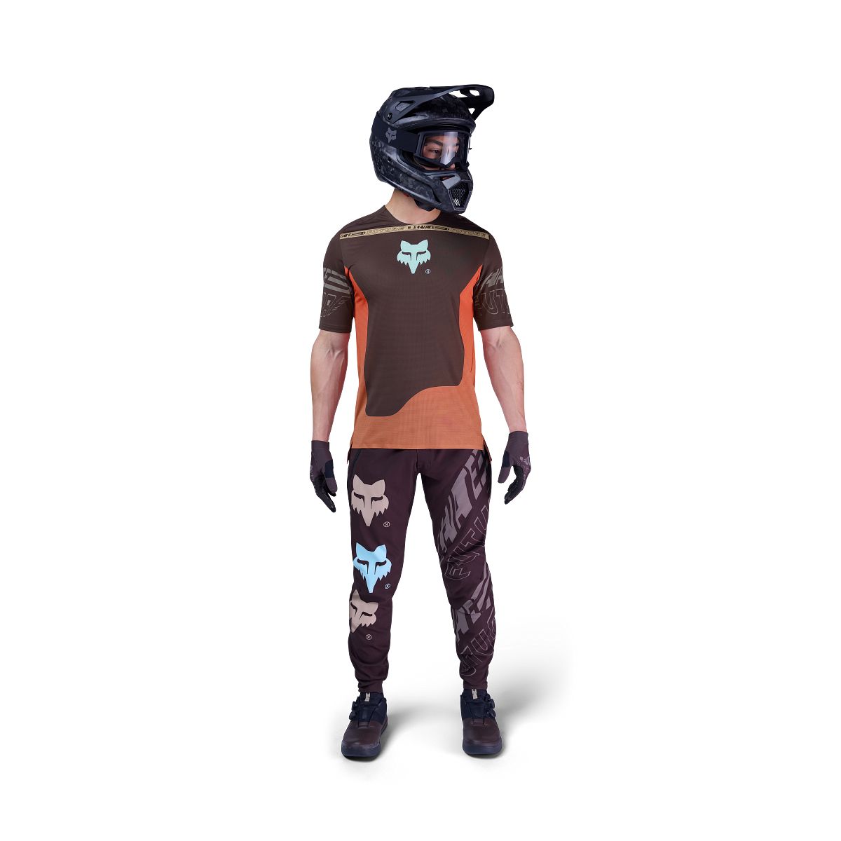 Camisola de manga curta FOX FLEXAIR ELEVATED Castanho/Laranja