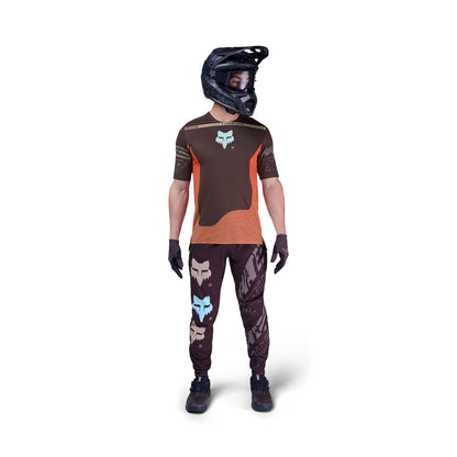 Maillot FOX FLEXAIR ELEVATED Mangas Curtas Castanho/Laranja