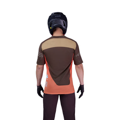 Maillot FOX FLEXAIR ELEVATED Mangas Curtas Castanho/Laranja