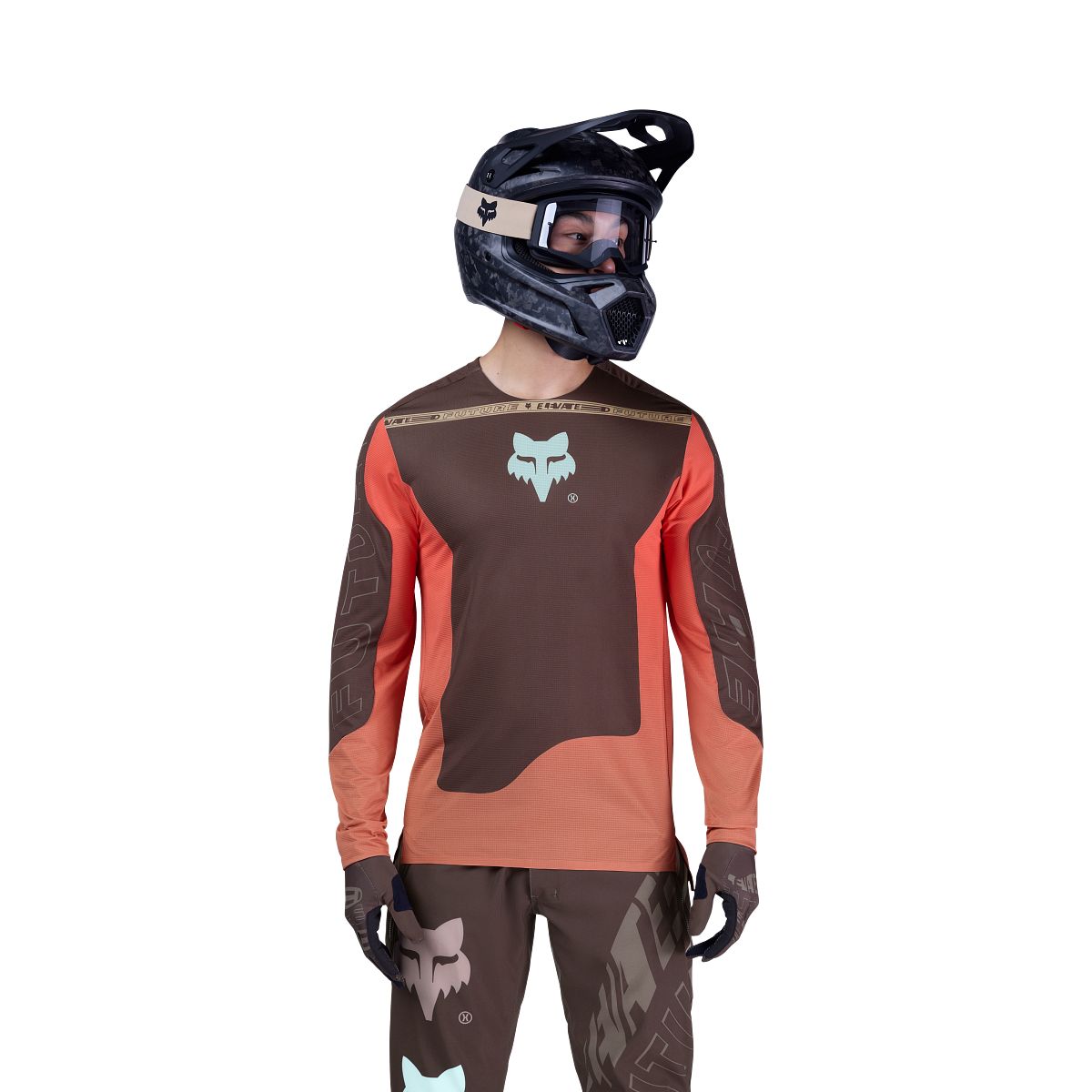 Camisola de manga comprida FOX FLEXAIR ELEVATED Castanho/Laranja
