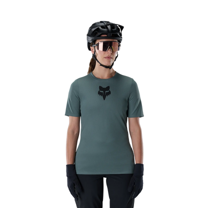 Camisola FOX RANGER HEAD Mulher Manga Curta Verde Salva