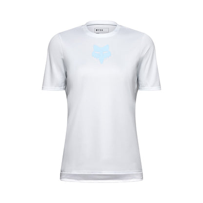 Maillot FOX RANGER HEAD Feminino Mangas Curtas Azul Claro