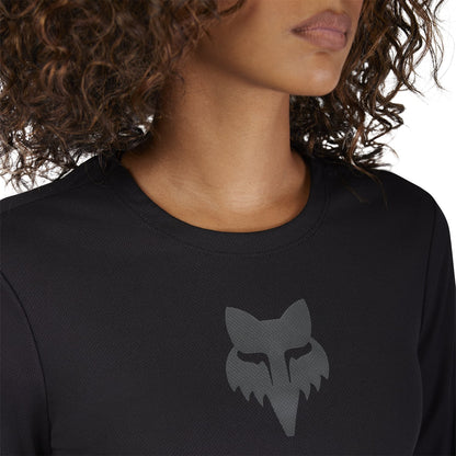 Maillot FOX RANGER HEAD Feminino Mangas Compridas Preto