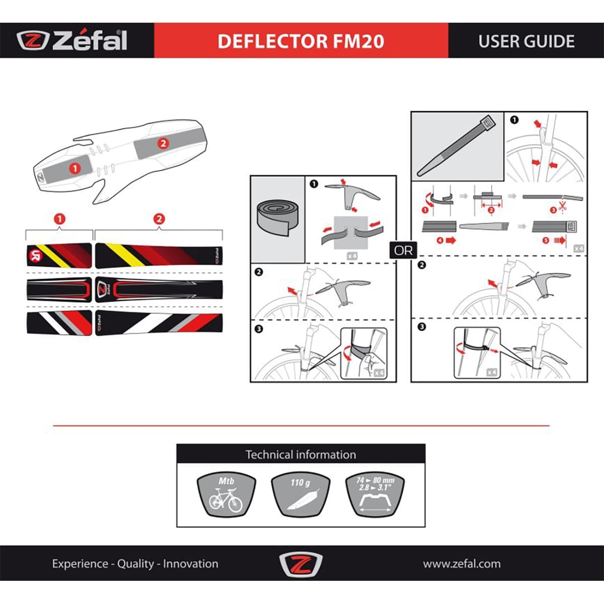 Garde-Boue Avant ZEFAL DEFLECTOR FM20 26-29"