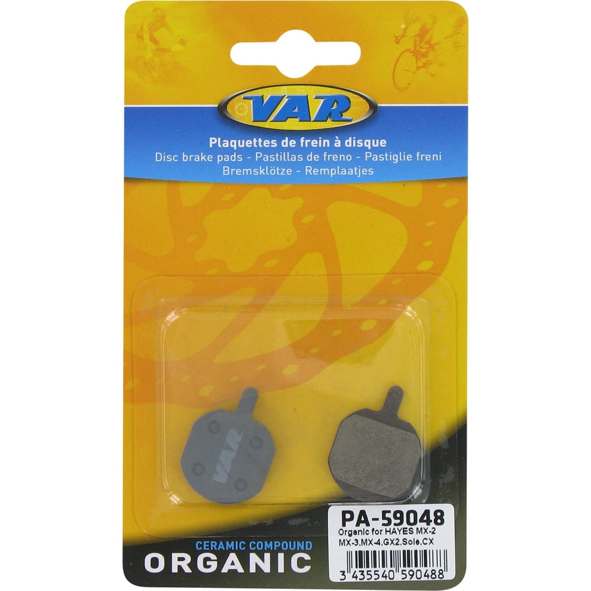 Plaquettes Organiques VAR Hayes MX-2 / MX-3 / MX-4 / GX2 / Sole / CX