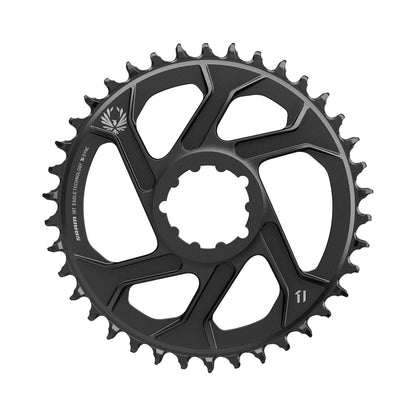 Prato 12V SRAM X-SYNC EAGLE em alumínio preto — vista do prato sobre fundo branco