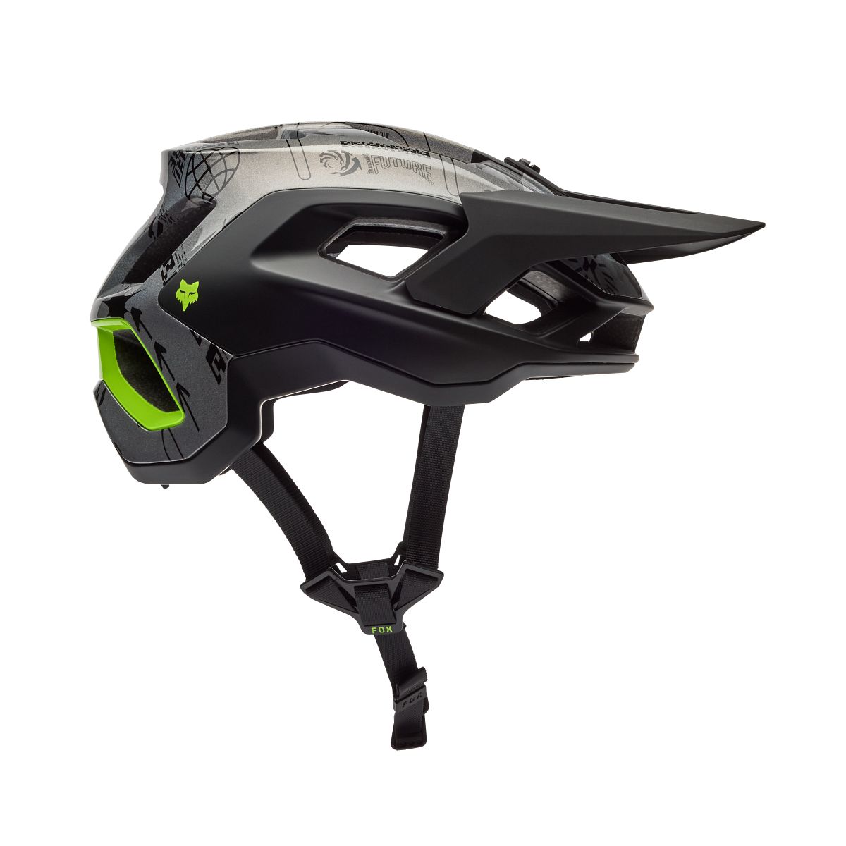 Capacete de BTT FOX SPEEDFRAME PRO LUNAR Preto/Cinza - Edição especial