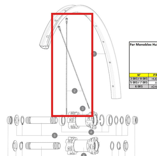 KIT DE 12 RAIOS DIANTEIROS/TRASEIROS MAVIC CROSSONE/CROSSMAX/XA 27,5" 278MM