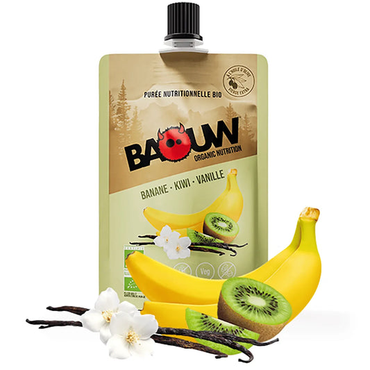 BAOUW Receita Energética de Fruta Biológica Puré de Banana/Kiwi/Vanilla (90g)