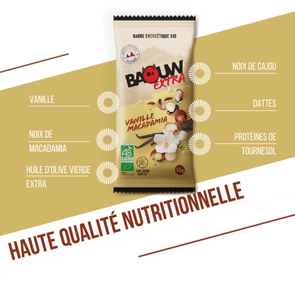 Barra Energética BAOUW BIO EXTRA Baunilha-Macadâmia (50g)