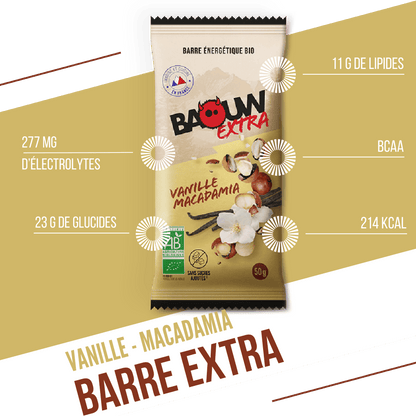 Barra Energética BAOUW BIO EXTRA Baunilha-Macadâmia (50g)