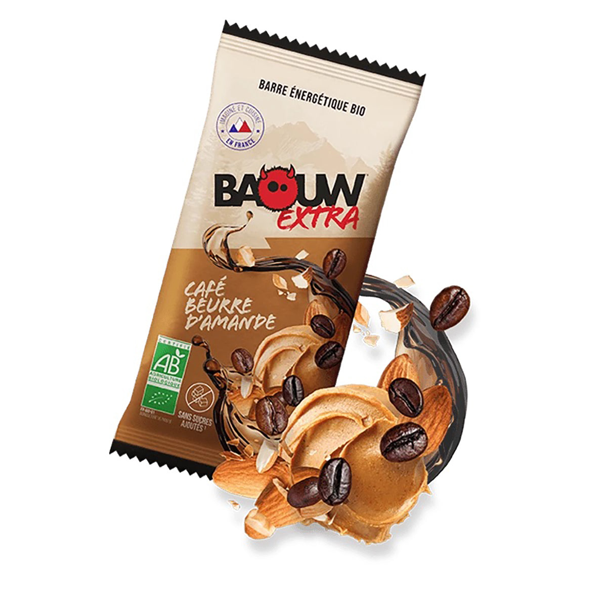 BAOUW ORGANIC EXTRA Barra energética de café e manteiga de amêndoa (50g)