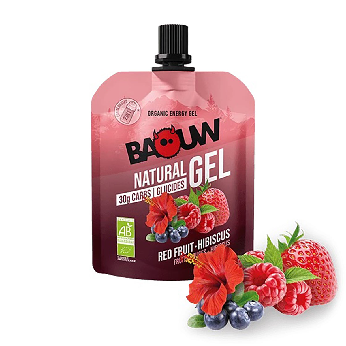 BAOUW Gel Energético Biológico Frutos Vermelhos-Hibisco (85g)