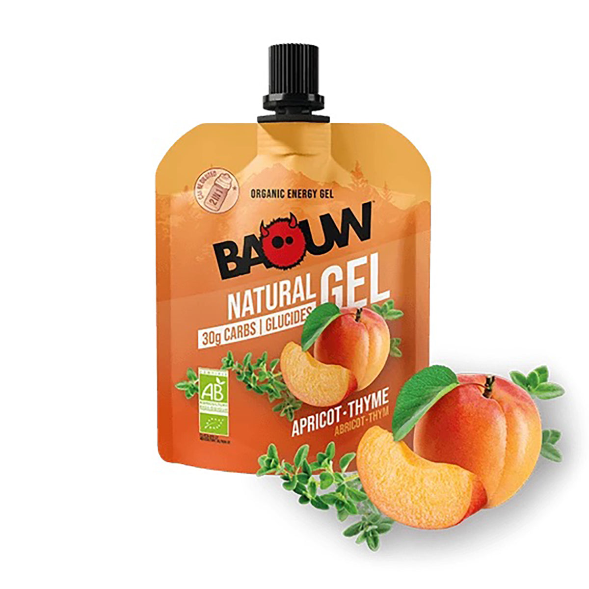 BAOUW Gel energético de alperce e tomilho biológico (85g)