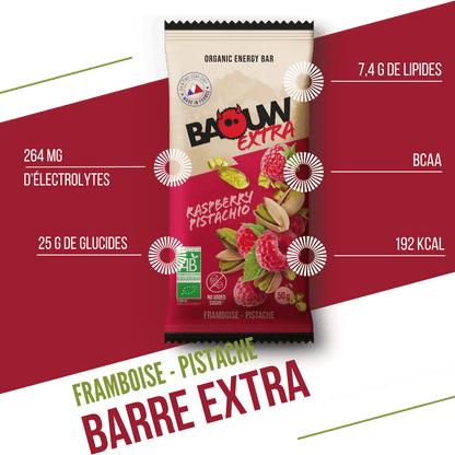 Barra Energética BAOUW BIO EXTRA Framboesa-Pistácio (50g)