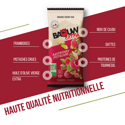 Barra Energética BAOUW BIO EXTRA Framboesa-Pistácio (50g)