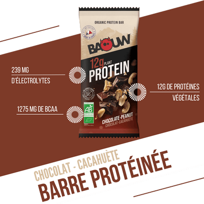 Barra Proteica BAOUW BIO EXTRA Chocolate/Amendoins (50g)