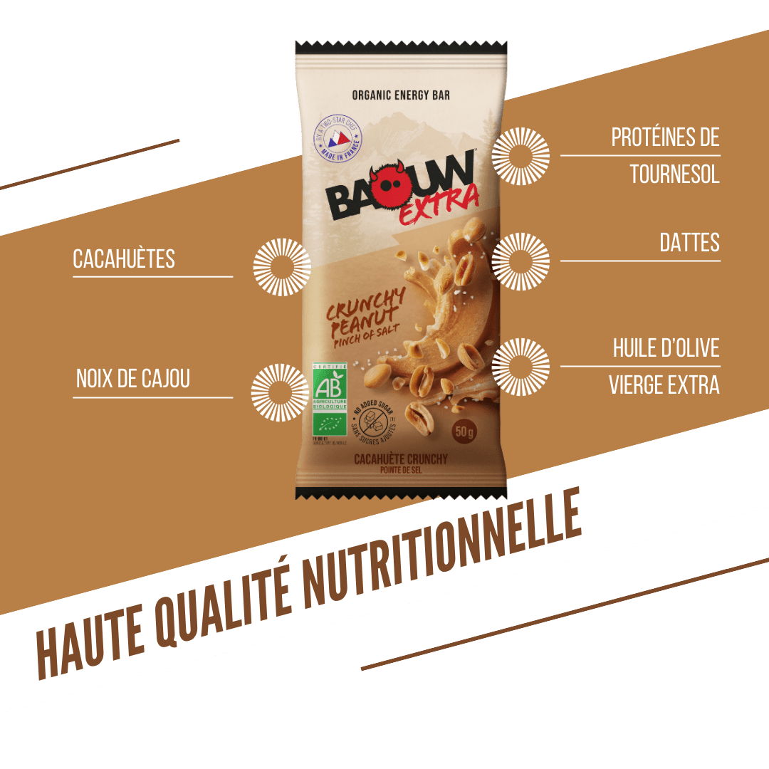 BAOUW ORGANIC EXTRA Crocante Barra energética de amendoim (50g)