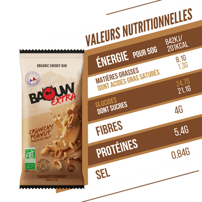 Barra Energética BAOUW BIO EXTRA Amendoim Crunchy (50g)