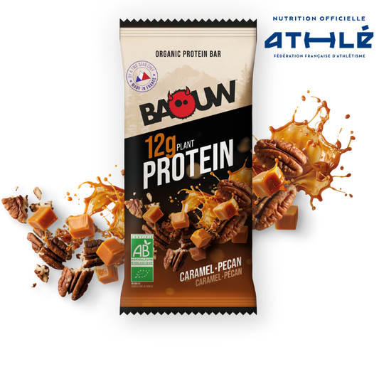 Barra proteica BAOUW biológica extra caramelo/noz-pecã (50 g)
